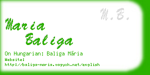 maria baliga business card